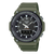 Casio Vintage Solararmbanduhr mit grünem Band, schwarzer Analoganzeige und Digitalanzeige