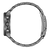 Herrenarmbanduhr Rückseite mit Caseback und schwarzem Gliederarmband