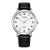 Citizen Herrenuhr mit weißem Zifferblatt und schwarzem Lederarmband
