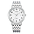 Citizen Herrenuhr mit weißem Zifferblatt, Edelstahlarmband und Datumsanzeige bei 3