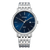 Citizen Herrenuhr mit blauem Zifferblatt, Edelstahlarmband und Datumsanzeige bei 3