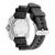 Herrarmbandsur baksida med svart gummiarmband och metallboett