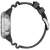 Herrenarmbanduhr, Seitenansicht mit schwarzem Silikonband und Faltschließe