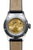 Bauhaus Aviation Herrenuhr mit sichtbarem Automatikwerk und schwarzem Lederband
