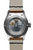 Herrenuhr-Rückseite mit Glasboden und braunem Lederarmband, sichtbares Uhrwerk
