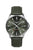 Herrenuhr mit dunkelgrünem Zifferblatt, Lederarmband und automatischem GMT, Saphirglas