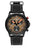 Herren-Chronograph mit schwarzem Zifferblatt, Flyback-Display und Lederarmband