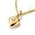 Hjärtformat hänge i guldfärg med stjärna och gnistrande sten, med ögla för kedja