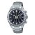 Casio Edifice kronograf för herrar med svart urtavla, stålarmband och 100 m vattentäthet