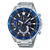 Casio Edifice Herren-Chronographenarmbanduhr, blaue Lünette, blaues Zifferblatt, Stahluhrband