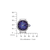 Runt damur med blå urtavla, diamantmarkörer och armband i rostfritt stål