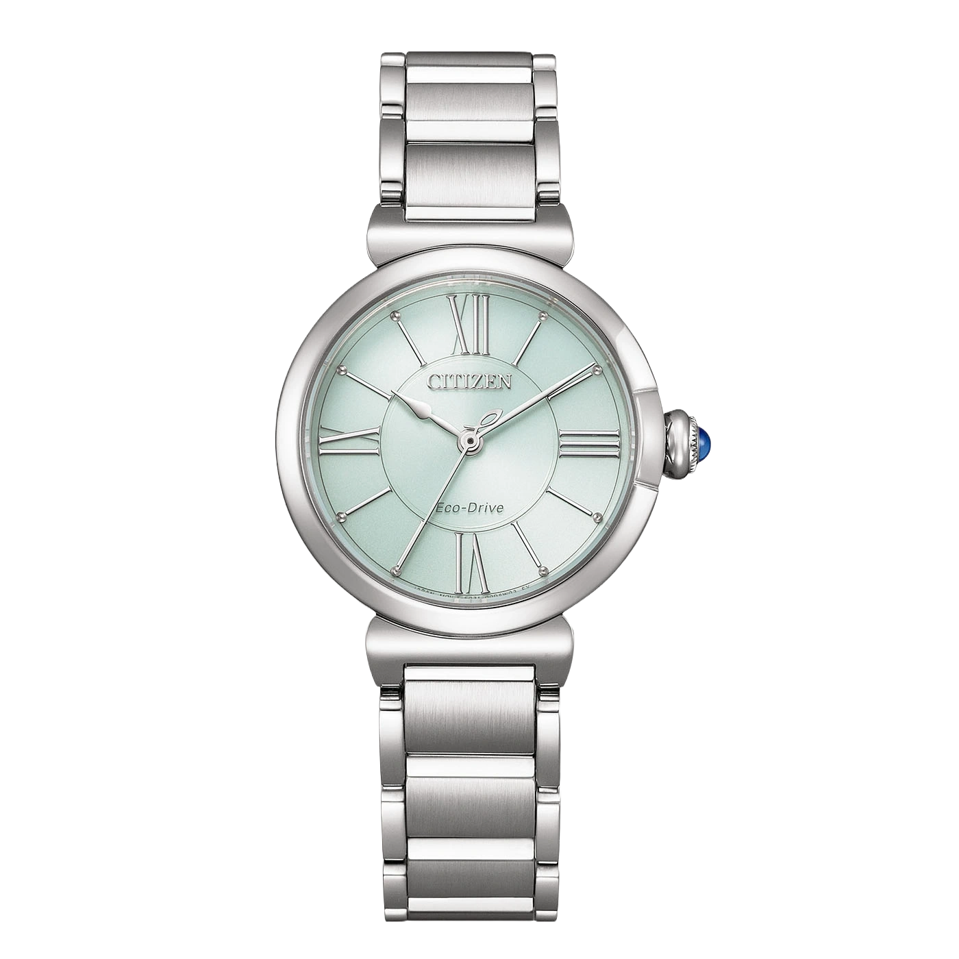 Damenuhr von Citizen Eco-Drive: grünes Zifferblatt, Edelstahlarmband.