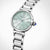 Damenuhr von Citizen Eco-Drive, schräg vorn: grünes Zifferblatt, Edelstahlarmband.