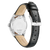 Damklocka från Citizen med svart läderarmband och metallboett, baksida med tryck