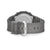 G-Shock Armband mit Edelstahl-Verschluss am grauen Silikonband, Rückseite mit Rastlöchern