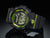 G-Shock digitalklocka, stor display, svart med lysande grön ram.