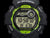 G-Shock digitalklocka med Bluetooth-display, svart med grön ring på boetten.