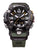 Casio G-Shock Mudmaster Armbanduhr, Vorderansicht mit grünem Band und schwarzer Lünette