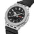 Casio G-Shock Herrenuhr in Silber/Schwarz: Metallgehäuse, schwarzes Zifferblatt, schwarzes Band