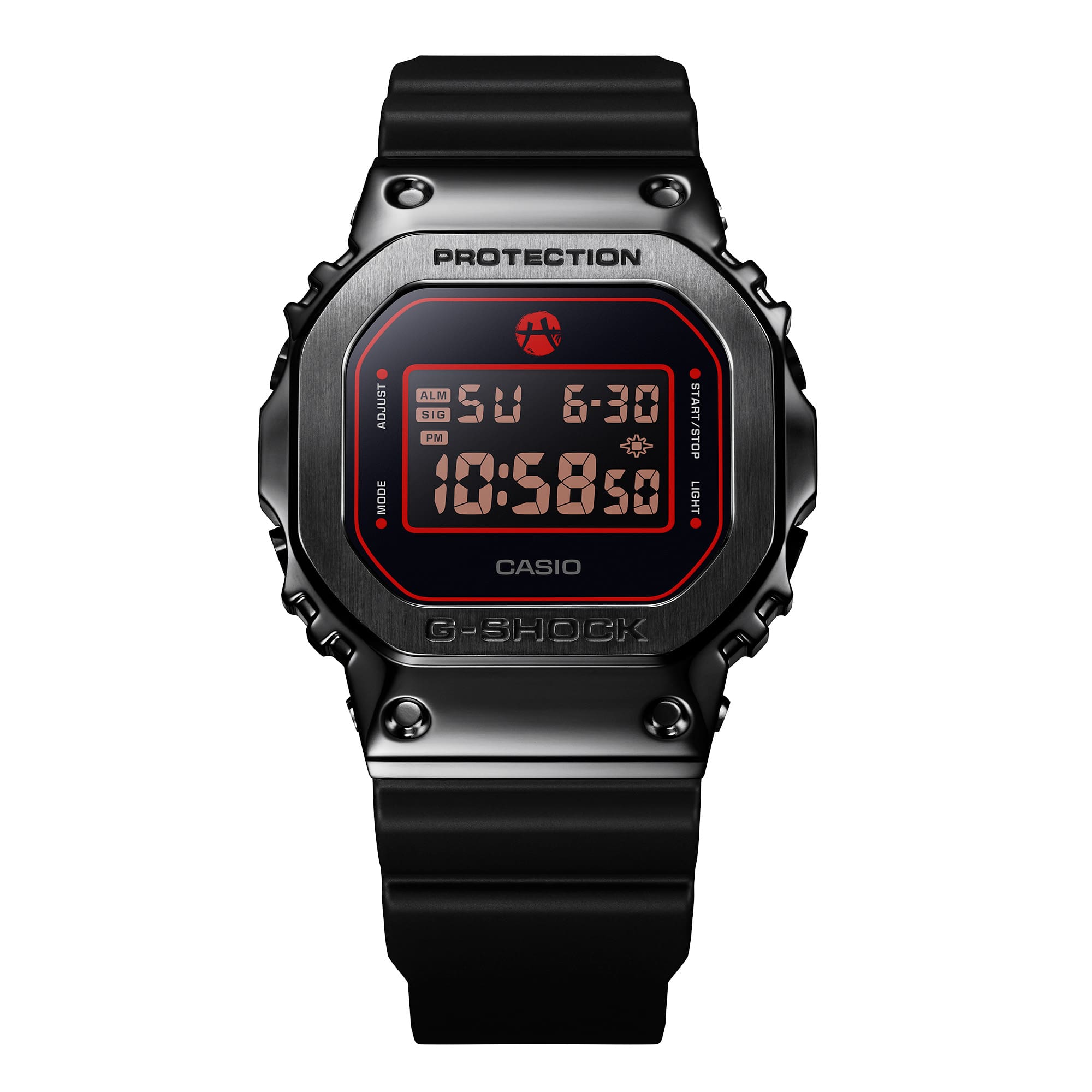 Casio G-Shock GM-5600RH Armbanduhr, schwarzes Metallgehäuse, schwarzes Band, digitale Anzeige