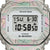 Casio G-SHOCK Damenuhr mit digitalem Display, weißem Gehäuse und Regenbogen-Effekt.