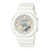 Casio G-Shock Damenuhr, weißes Resinarmband, rundes Ana-Digi Zifferblatt