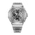 Silberfarbene Herrenarmbanduhr mit G-SHOCK Chronographen-Zifferblatt und Metallband