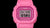 Casio G‑SHOCK Damenuhr, pinkes Resingehäuse mit digitalem LCD und Statusanzeigen