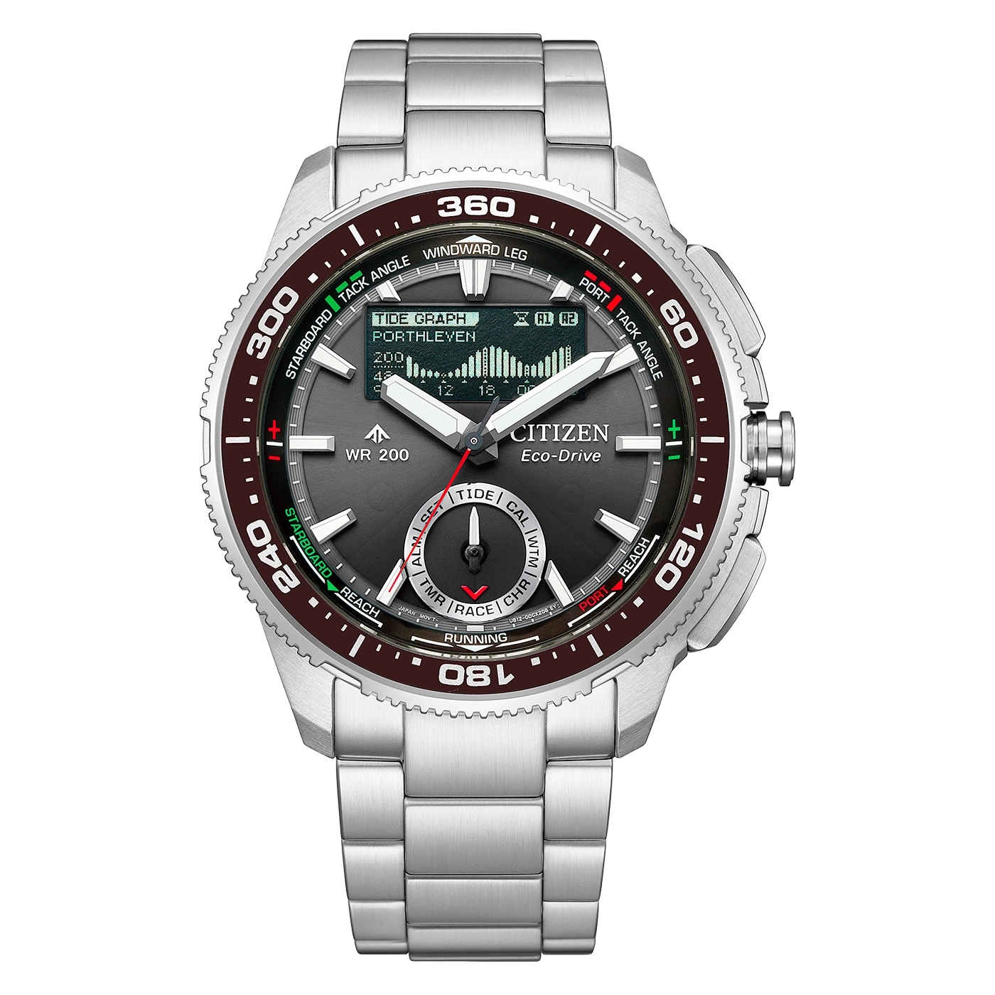 Herrenarmbanduhr Citizen PROMASTER mit schwarzem Zifferblatt und Edelstahlarmband
