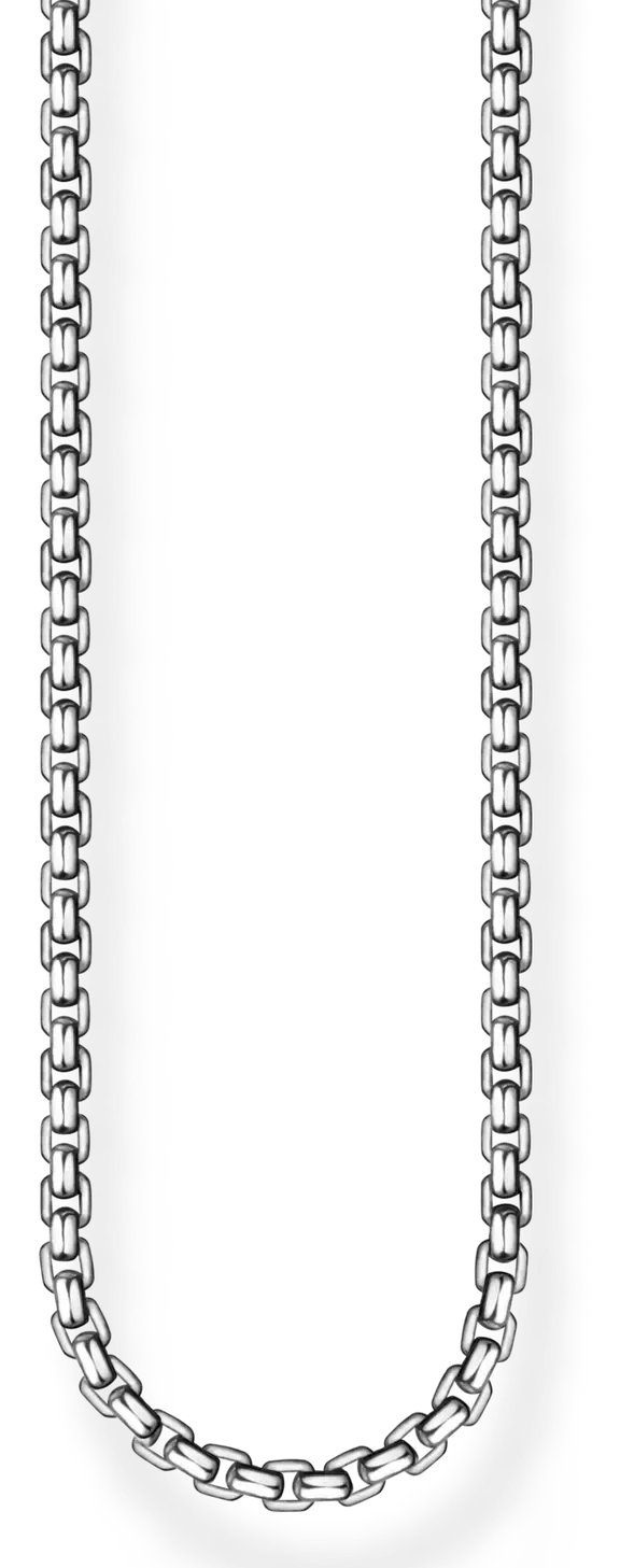 Svart unisex-länkarmband, dubbel bäring, silverfärgad blank, 2 mm