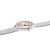 Mondaine Doppio Armbanduhr im flachen Seitenprofil mit silbernem Milanaiseband
