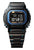 Herrenarmbanduhr G-SHOCK vorn: schwarzes Metallarmband, blau gerahmtes Display mit Zahlen