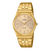 Goldene Herrenuhr mit Edelstahlarmband, hellem Zifferblatt und CASIO-Schriftzug