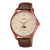 Casio Herrenuhr mit Mondphasenanzeige, beigem Zifferblatt, roségoldfarbenem Edelstahlgehäuse