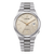 Herrenarmbanduhr mit beigem Zifferblatt, Edelstahlarmband und Saphirglas