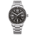 Citizen Herrenuhr mit schwarzem Zifferblatt, Automatik-Zeitanzeige und Edelstahlarmband