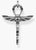 Silverfärgat livskors/ankh-halsband med skarabé, vingar och svart dekoration