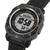 Casio PROTREK Armbanduhr schräg mit schwarzem Gehäuse, Display und Textilarmband