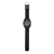 Casio PROTREK Armbanduhr seitlich mit schwarzem Gehäuse und schwarzem Textilarmband