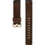 Herrenuhr mit braunem Lederarmband und goldfarbener Dornschließe, Seitenansicht