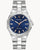 Bulova Herrenuhr mit blauem Zifferblatt, Edelstahlarmband, Automatik und Saphirglas