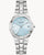Damenarmbanduhr Bulova mit hellblauem Zifferblatt, Edelstahlarmband und Datumsanzeige 18