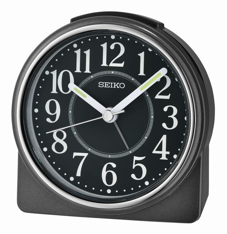 Seiko QHE198K Väckarklocka Svart • Tyst Sweep-Urverk • Lumibrite-Visare