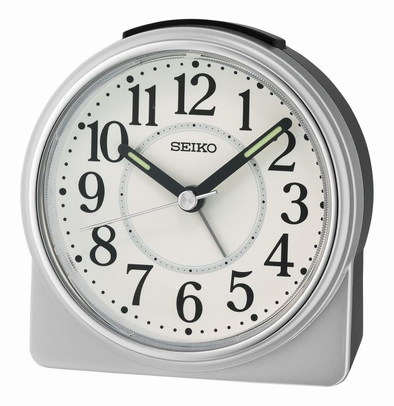 Seiko QHE198S Armbandsur Silver • Tystgående Sweep-Kvartverk • Ljus & Snoozefunktion