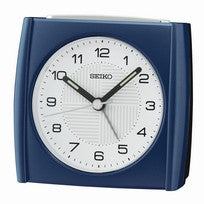 Seiko QHE205L Väckarklocka Vit • Tyst kvartsrörelse • Snooze & Nattljus