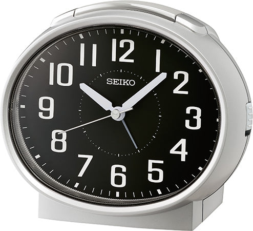 Seiko Timeless QHK059A Väckarklocka Silver • Tystgående Sweepverk • Klockväckare med Snooze