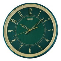 Seiko QXA834M Väggklocka Grön • Tyst Sweep-Sekundvisare • Kvartsur