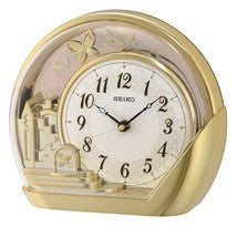 Seiko Garland QXN232G Bordsur Guld • Tystgående Sweep-Verk • Roterande Pendel