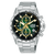 Zegarek męski Lorus Sport z chronografem, czarną tarczą i stalową bransoletą