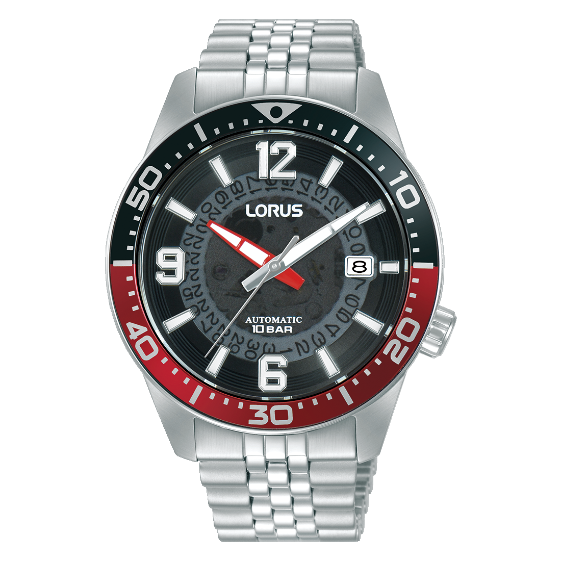 Lorus Sports RU413AX9 Herrenuhr Automatik Schwarz • Mineralglas • Edelstahlarmband